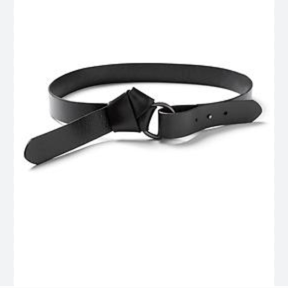 Banana Republic Knotted Black Leather Belt Size S